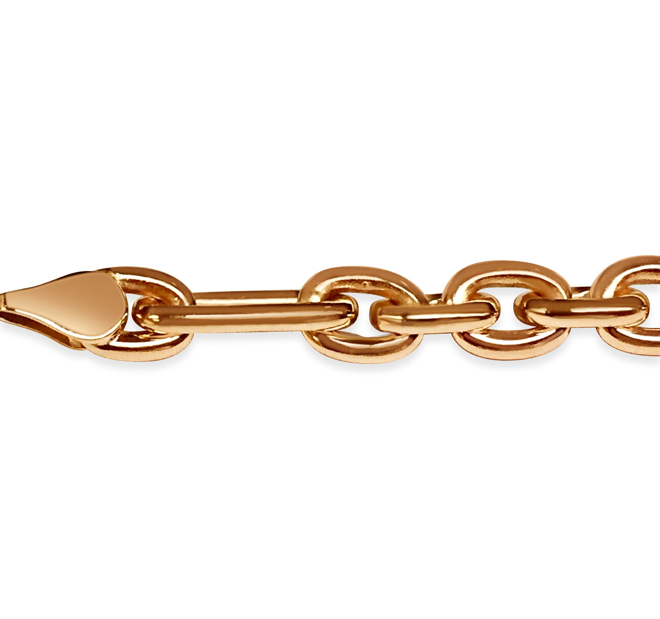 Handmade Solid Gold Rolo (Figaro) Necklace , 7mm