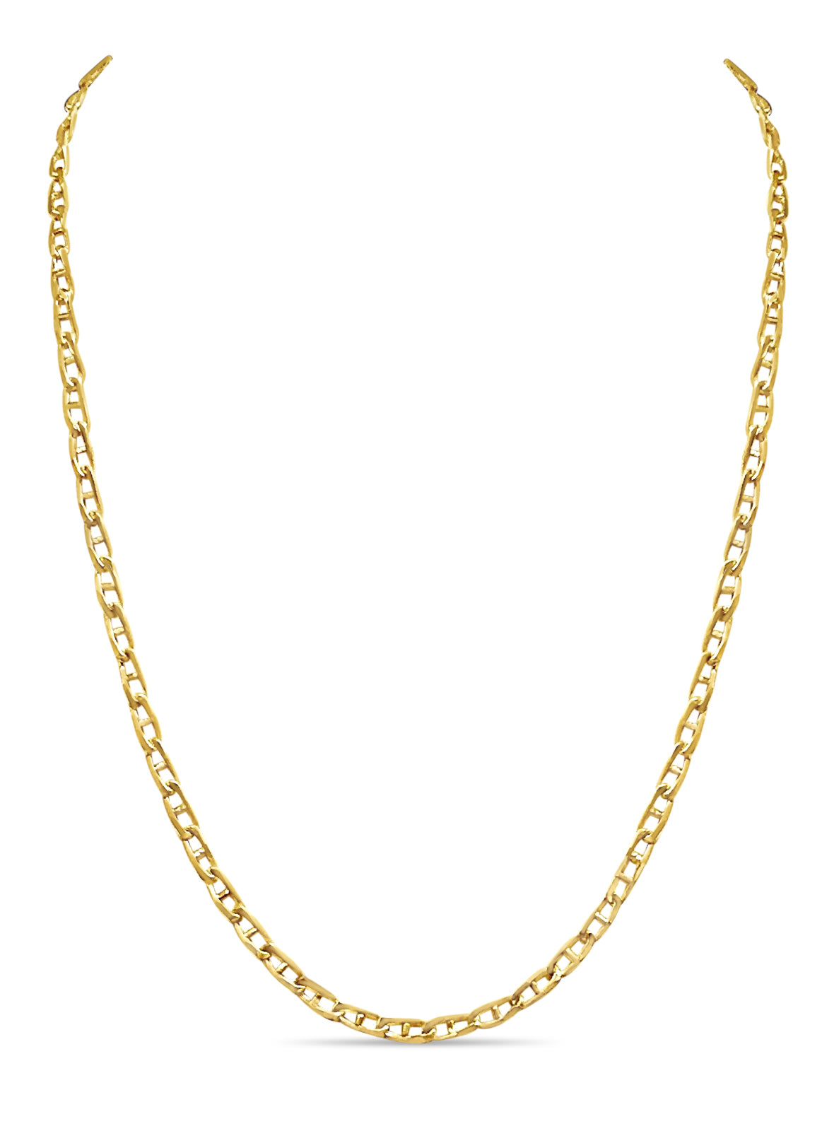 Handmade Solid Gold Anchor Mariner Necklace , 4mm