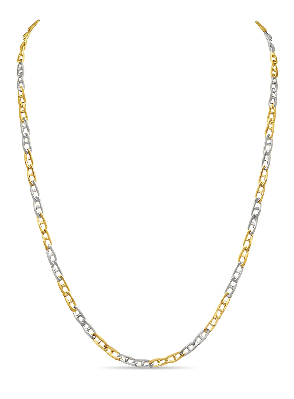 Handmade Solid Gold Anchor Mariner Necklace , 4mm