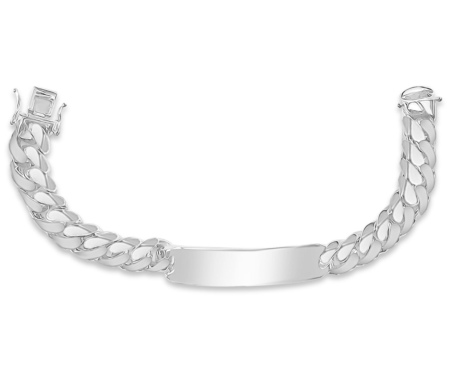 Handmade Solid Gold ID Curb Bracelet , 13mm