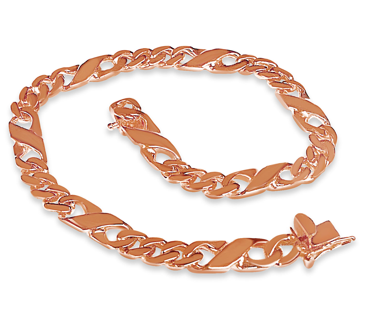 Handmade Solid Gold XO Curb Bracelet , 6mm