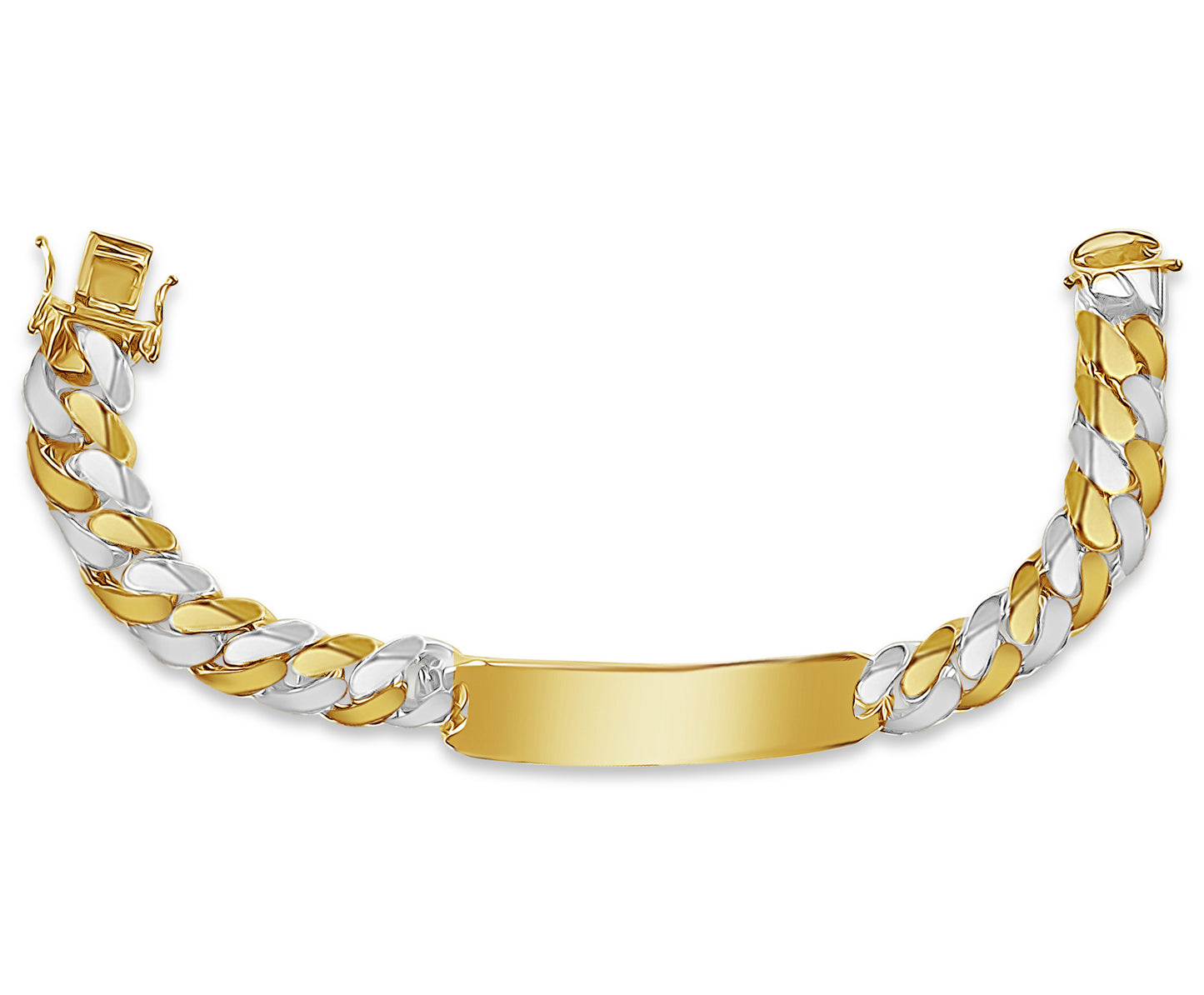 Handmade Solid Gold ID Curb Bracelet , 13mm