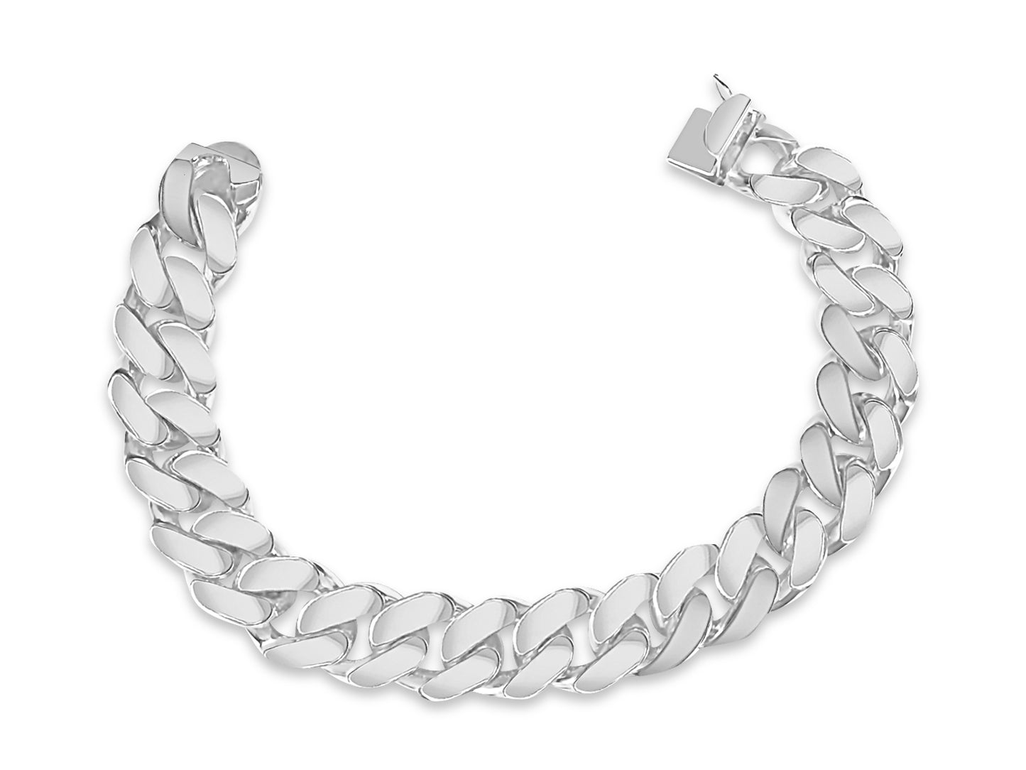 Handmade Solid Gold Curb Bracelet , 15mm
