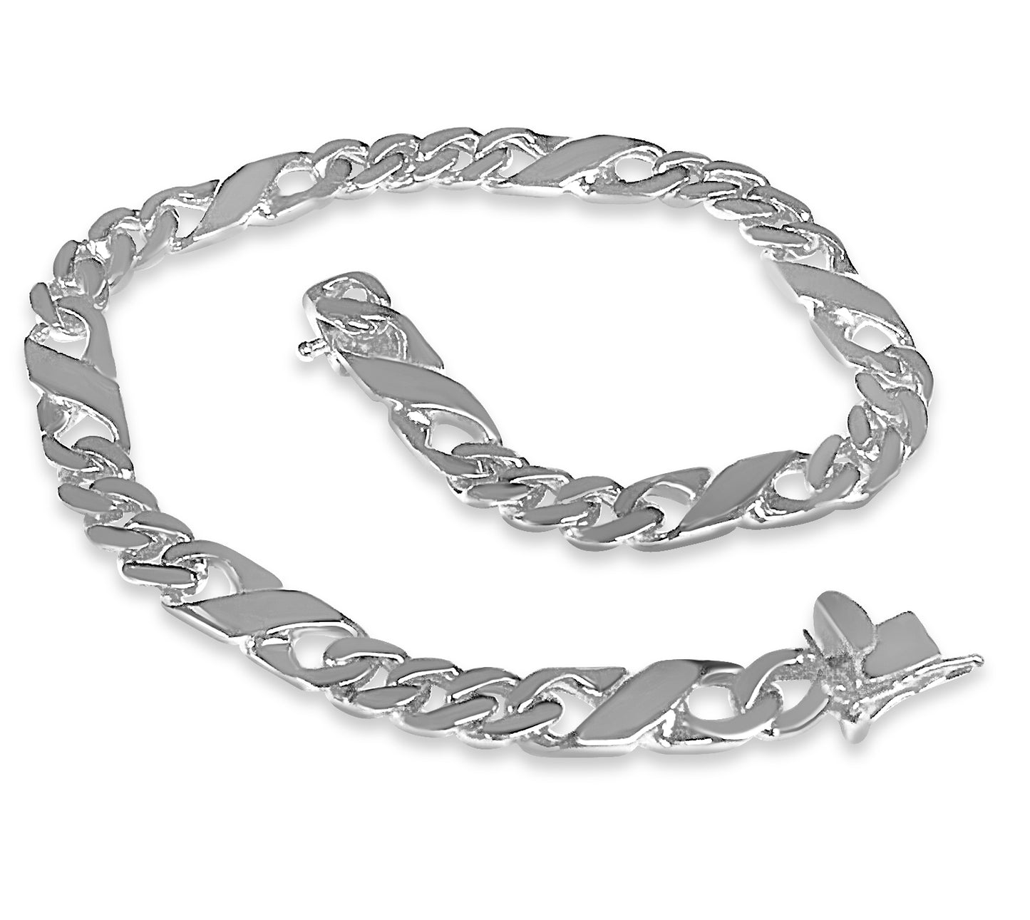 Handmade Solid Gold XO Curb Bracelet , 6mm