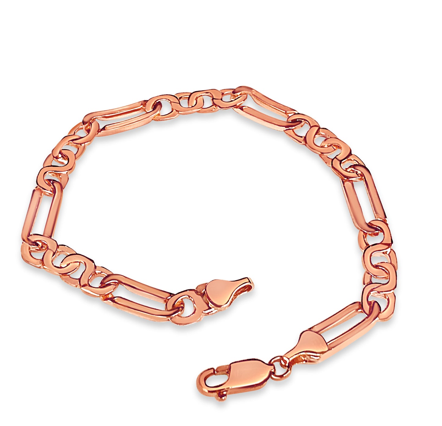 Handmade Solid Gold Figaro Infinity Bracelet , 6mm