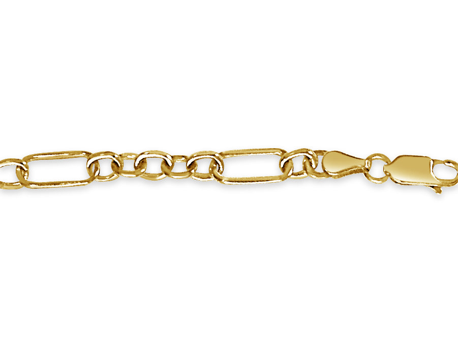 Handmade Solid Gold Curb Bracelet , 6mm