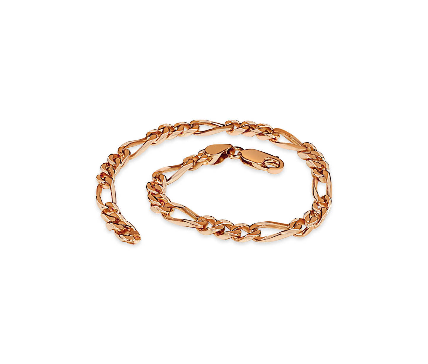 Handmade Solid Gold Figaro Bracelet , 5mm