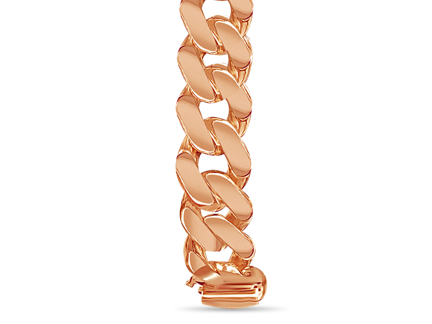 Handmade Solid Gold Curb Bracelet , 14mm