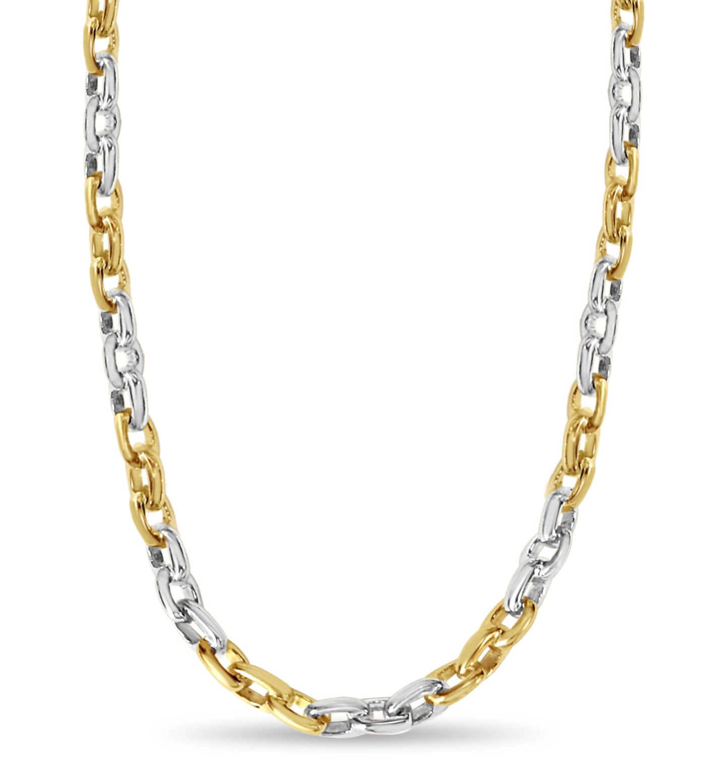 Handmade Solid Gold Fancy Rolo Necklace , 8mm