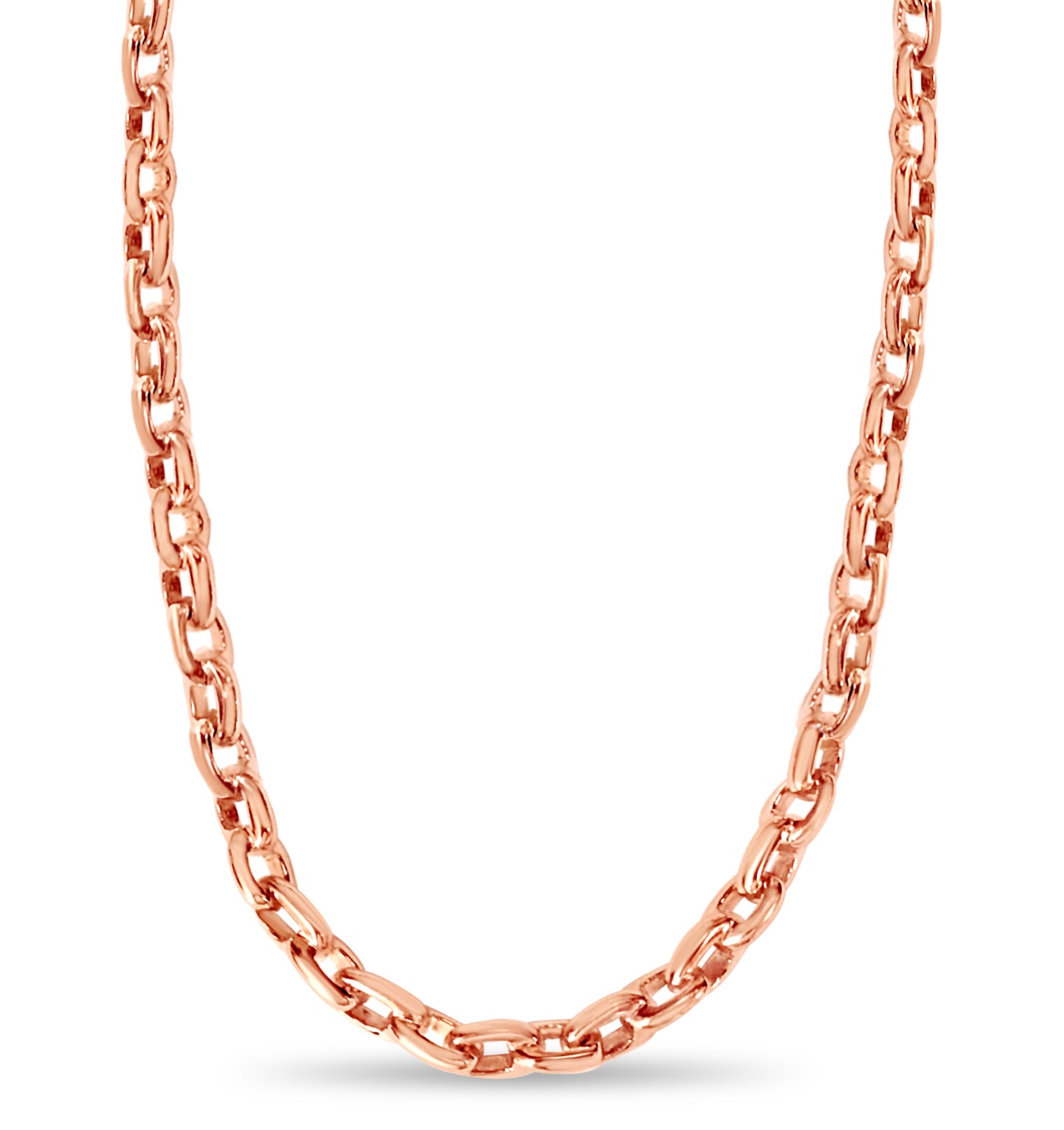 Handmade Solid Gold Fancy Rolo Necklace , 8mm