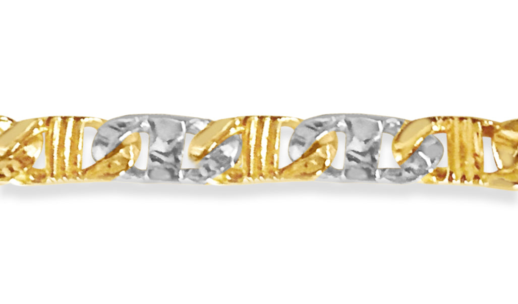 Handmade Solid Gold Anchor Mariner Bracelet , 6mm
