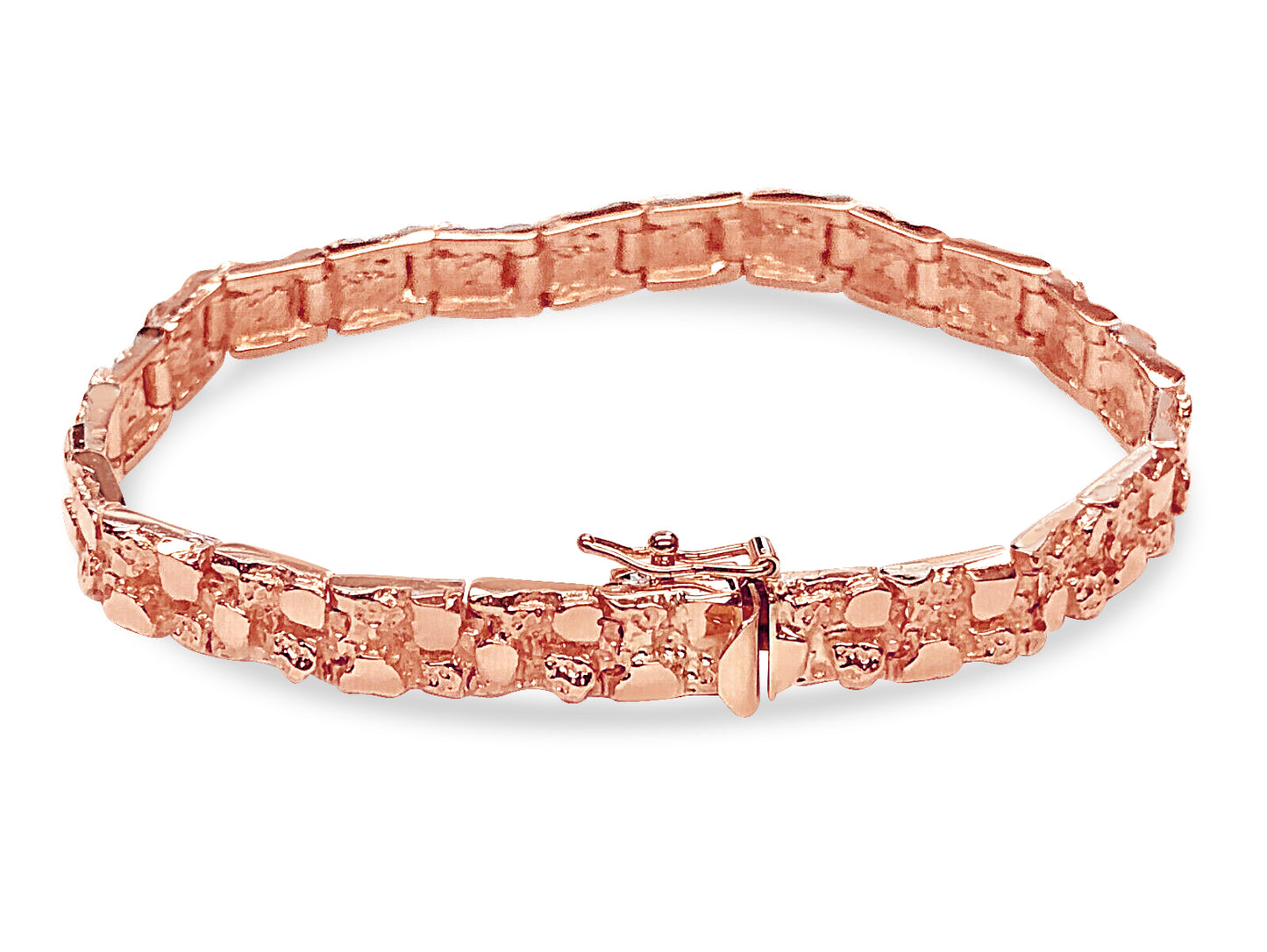 Handmade Solid Gold Nugget Bracelet , 7mm