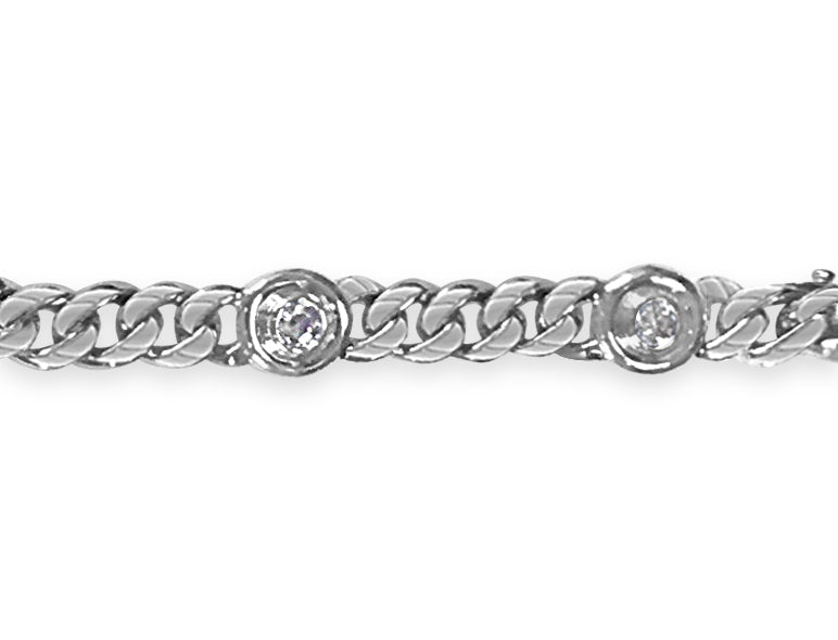 Handmade Solid Gold Curb Bracelet , 8mm