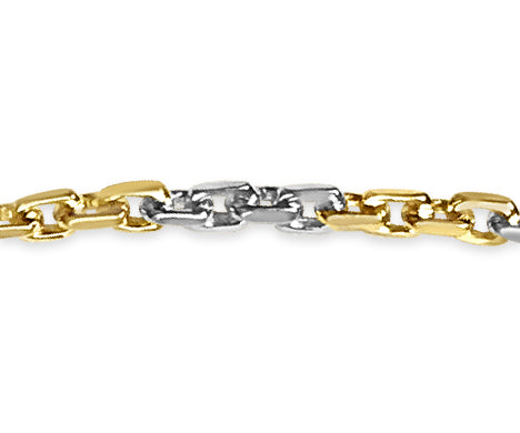 Handmade Solid Gold Fancy Rolo Necklace , 7mm