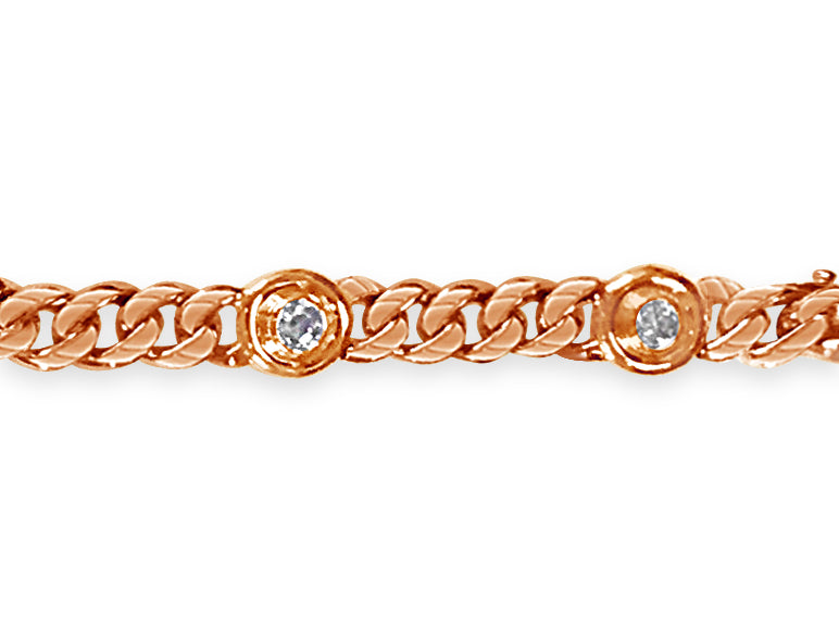 Handmade Solid Gold Curb Bracelet , 8mm