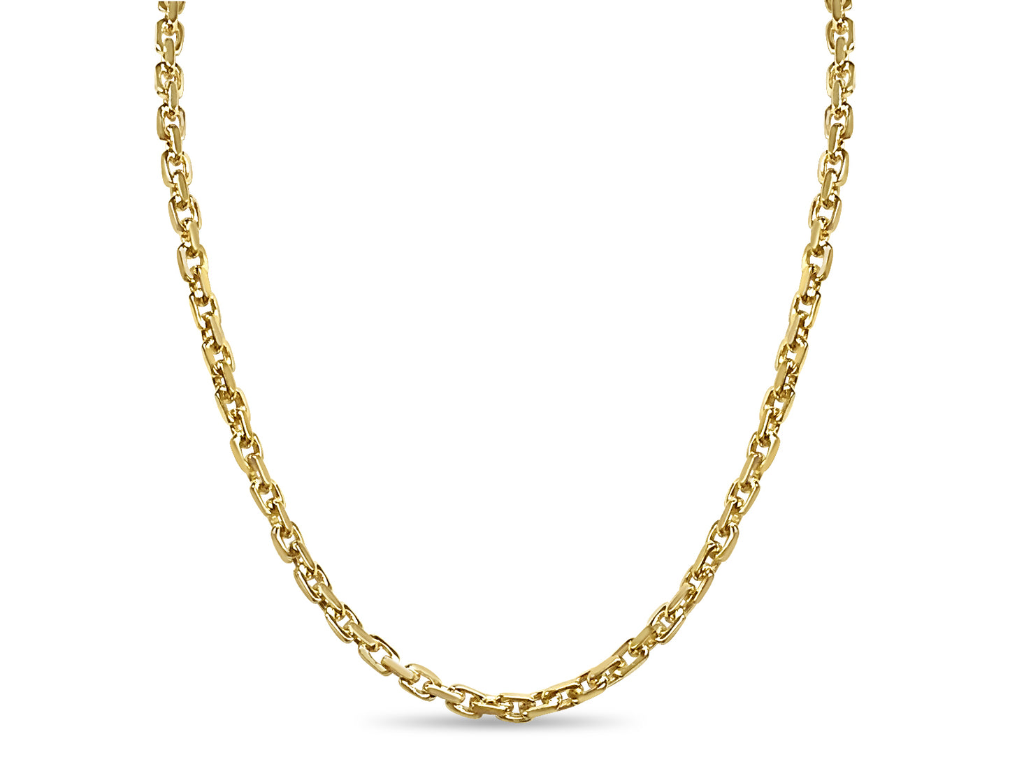 Handmade Solid Gold Fancy Rolo Necklace , 7mm
