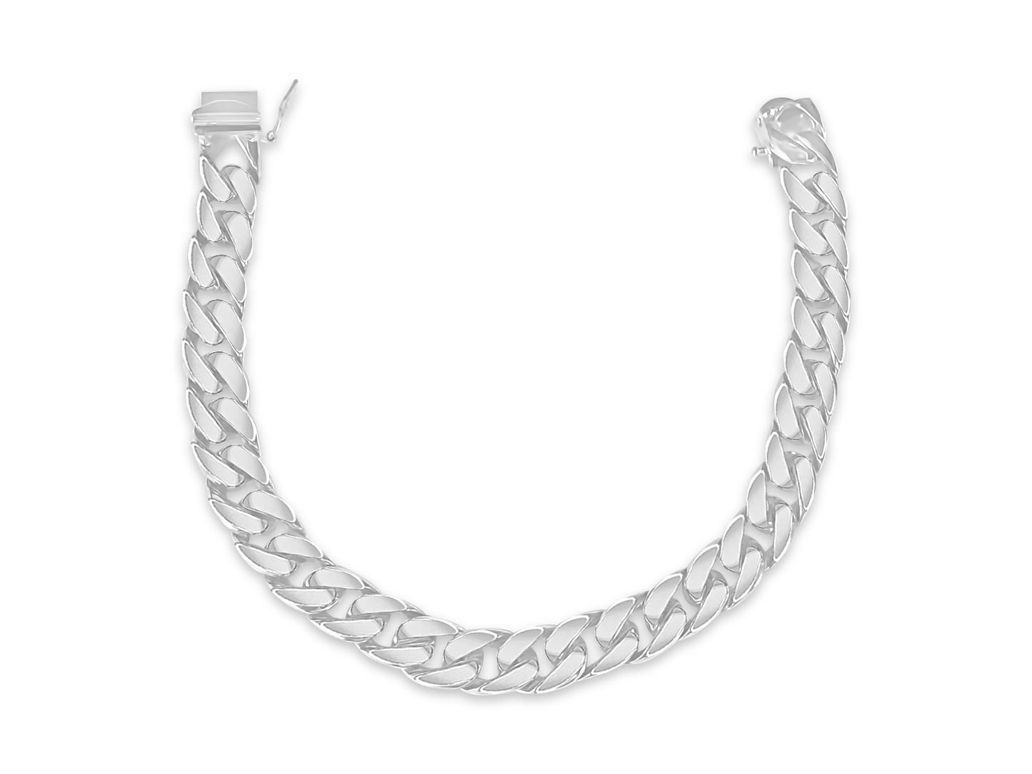 Handmade Solid Gold Curb Bracelet , 9mm