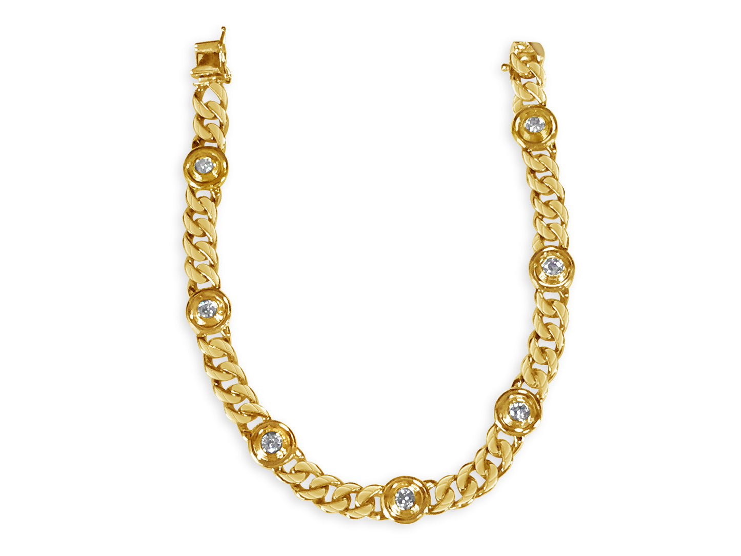 Handmade Solid Gold Curb Bracelet , 8mm