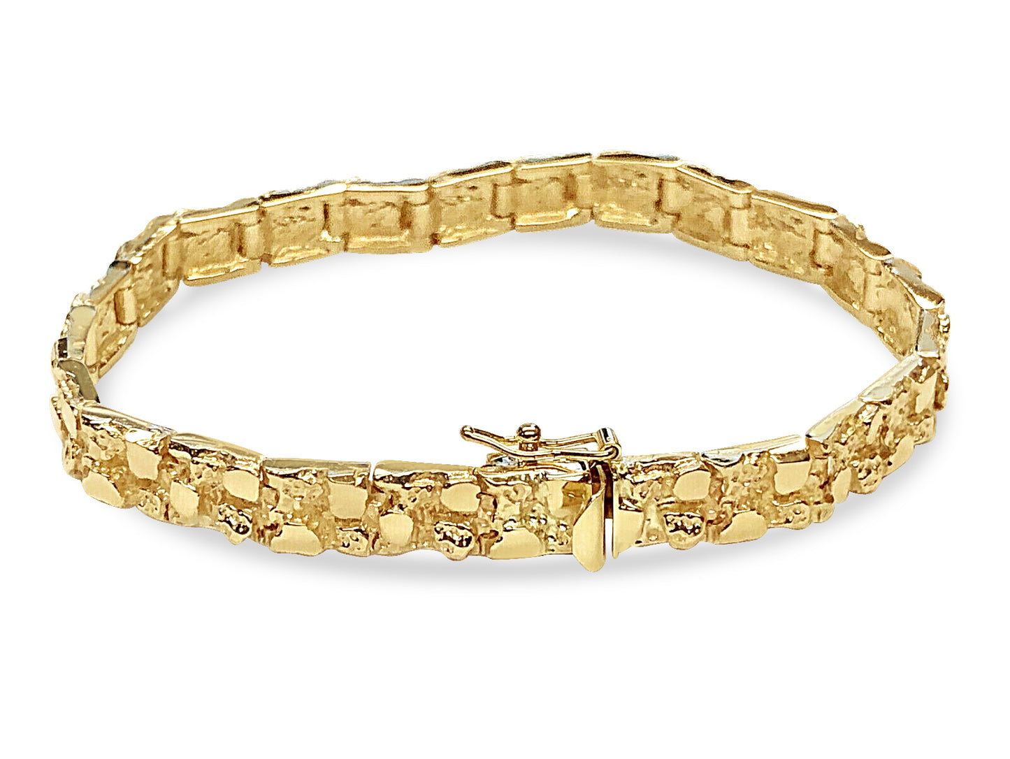 Handmade Solid Gold Nugget Bracelet , 7mm