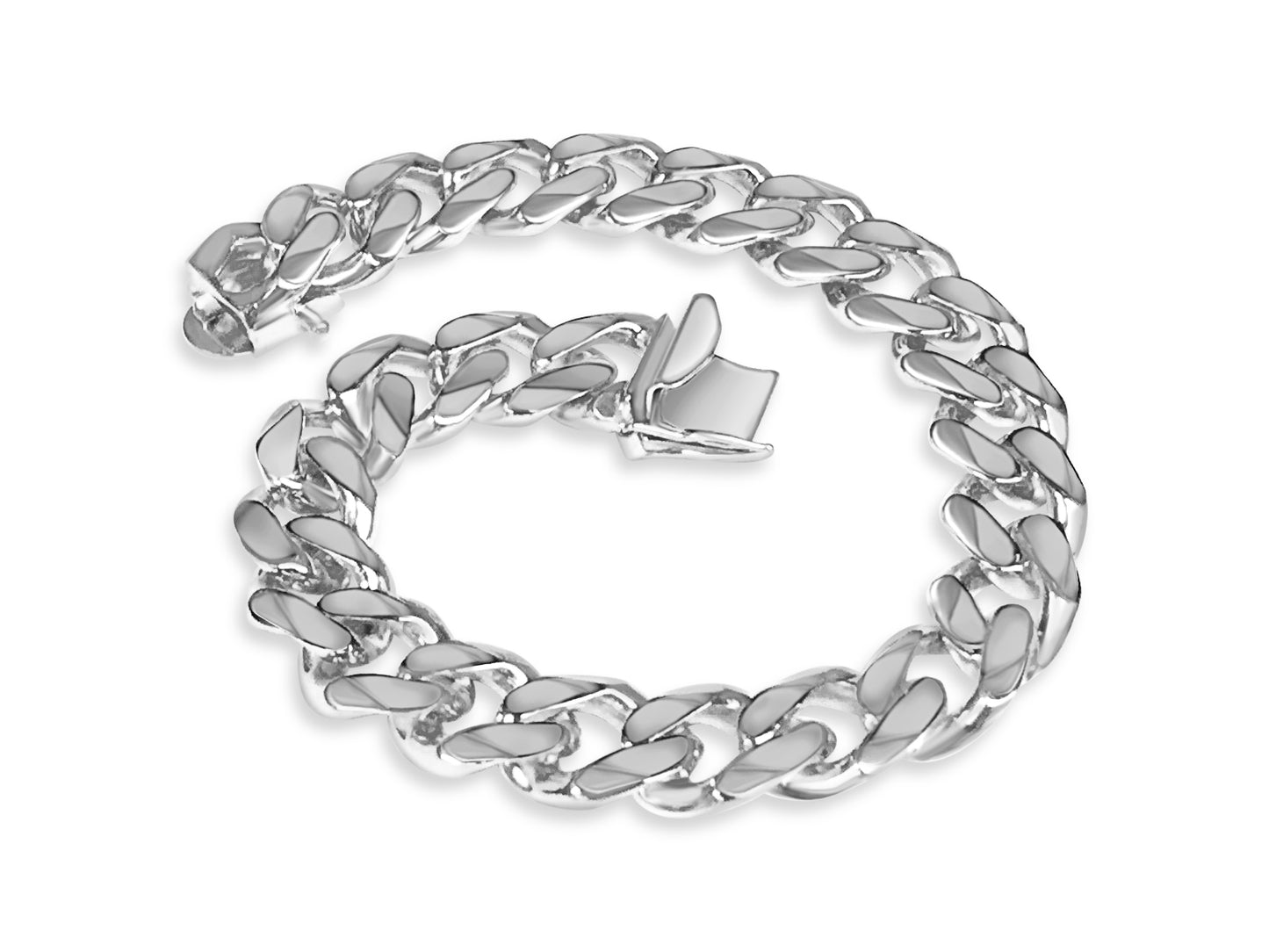 Handmade Solid Gold Curb Bracelet , 11mm