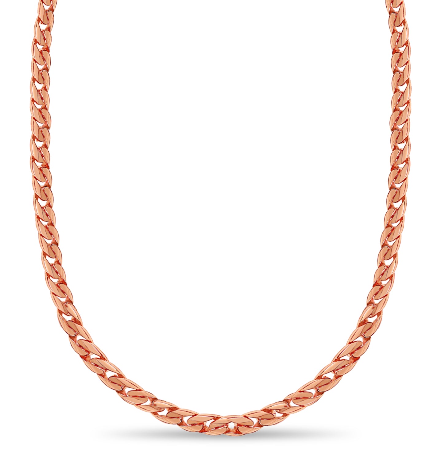 Handmade Solid Gold Curb Necklace , 13mm