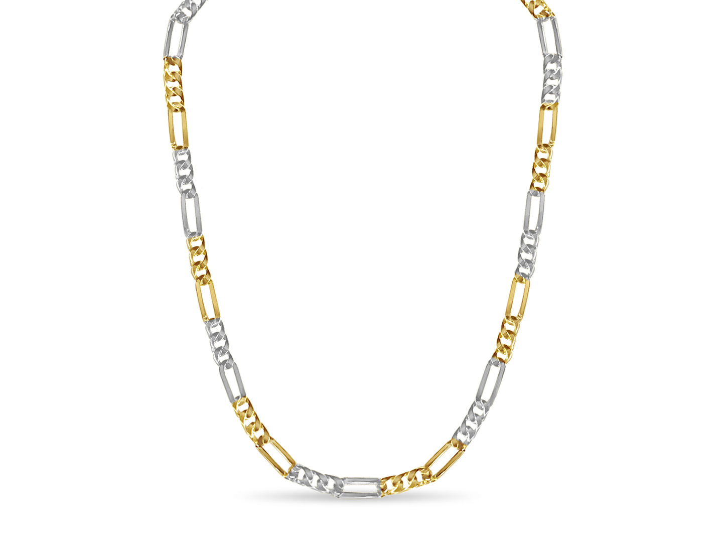 Handmade Solid Gold Figaro Necklace , 8mm