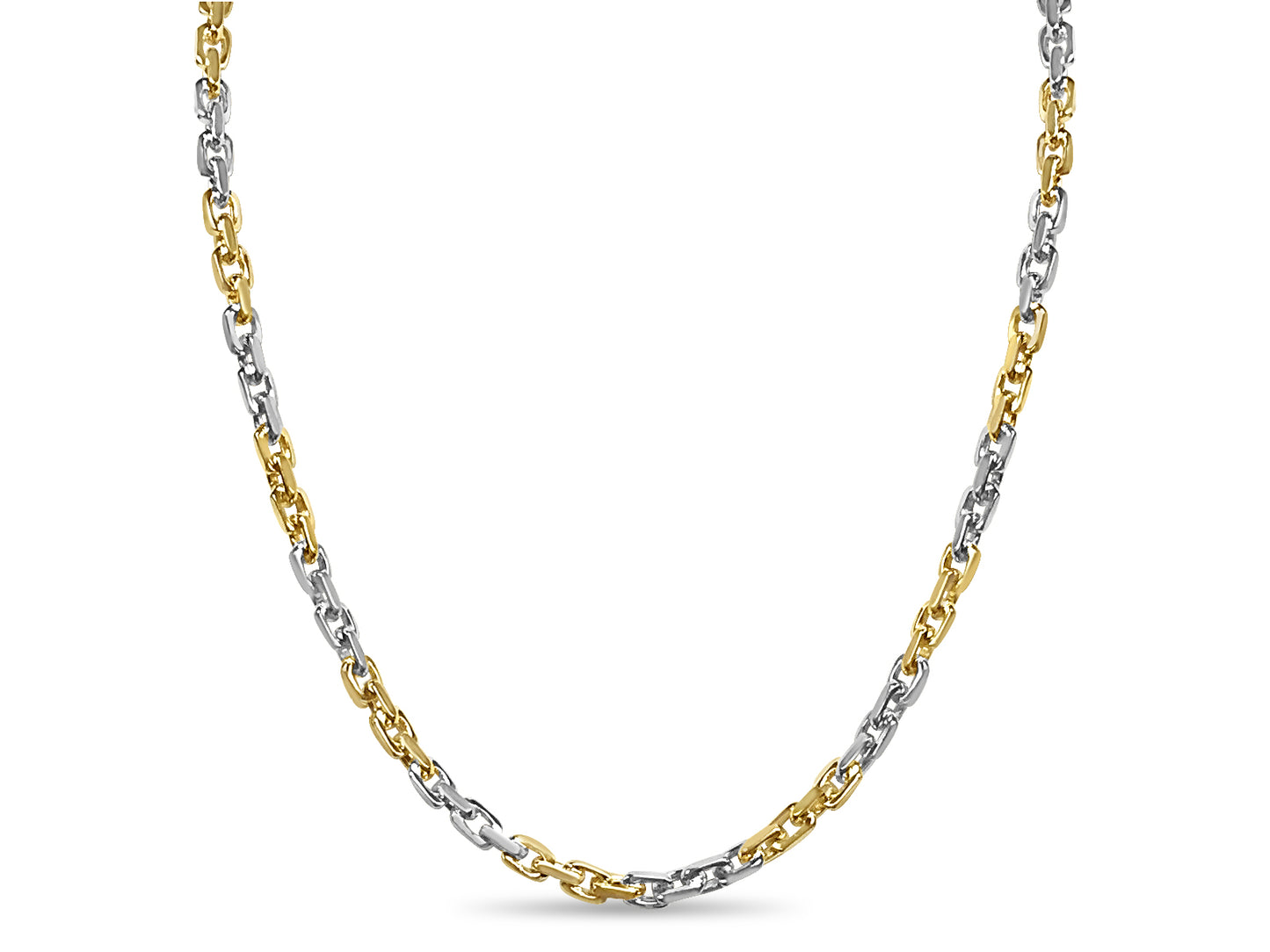 Handmade Solid Gold Fancy Rolo Necklace , 7mm
