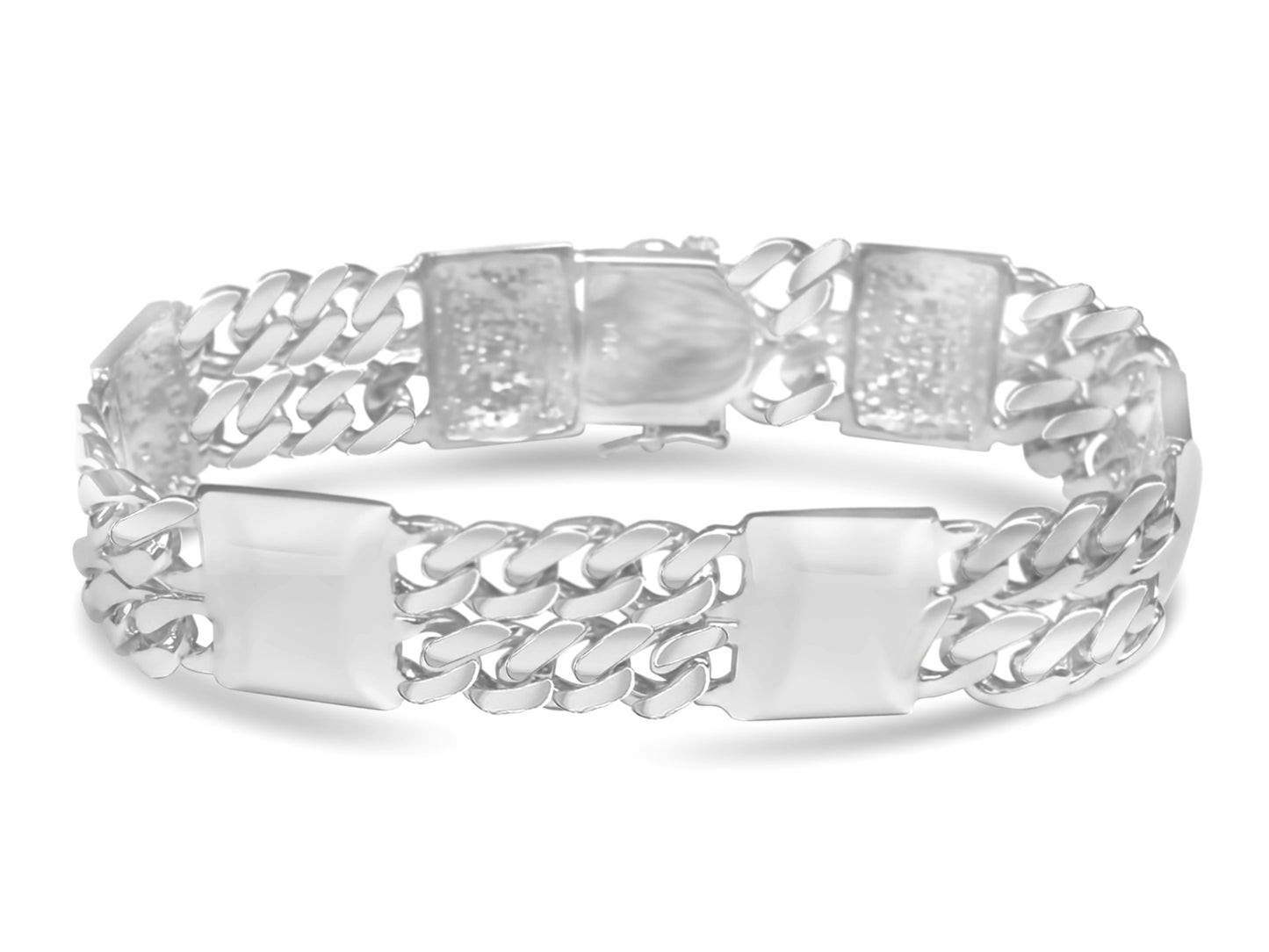 Handmade Solid Gold Curb & Bar Bracelet , 17mm