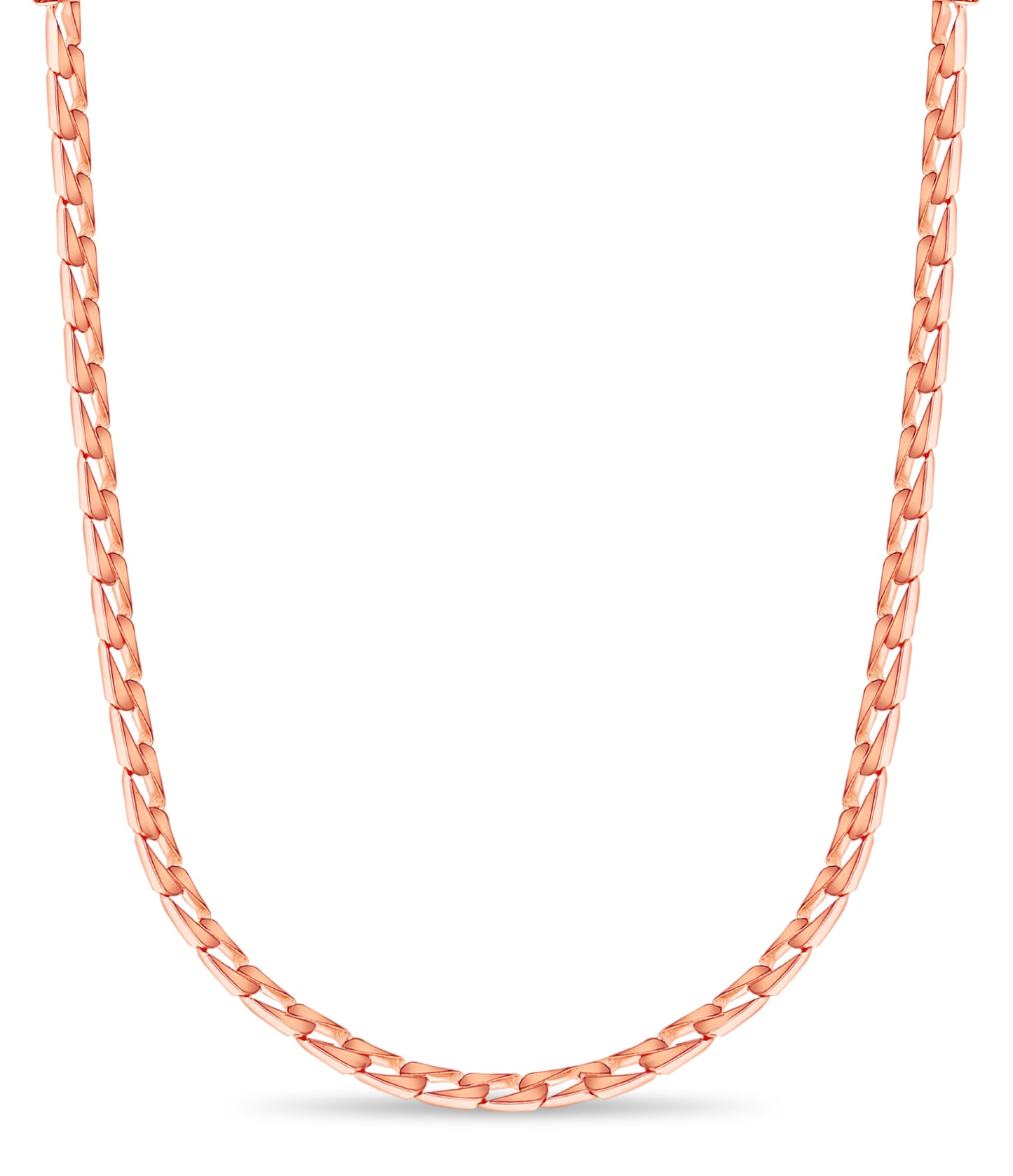 Handmade Solid Gold Curb Necklace , 9mm