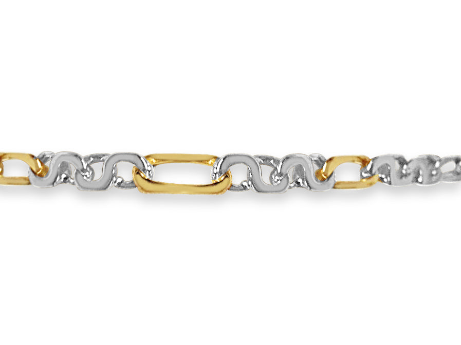 Handmade Solid Gold Figaro Infinity Bracelet , 4mm
