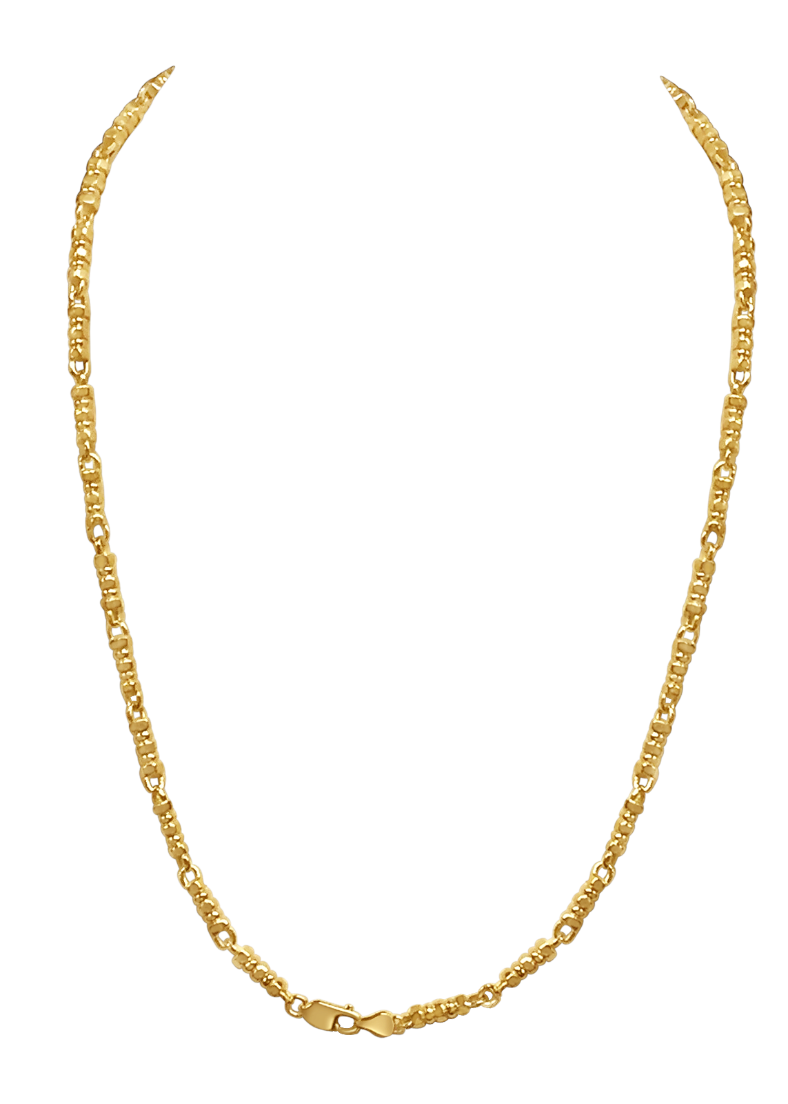 Handmade Solid Gold Bead Necklace , 5mm