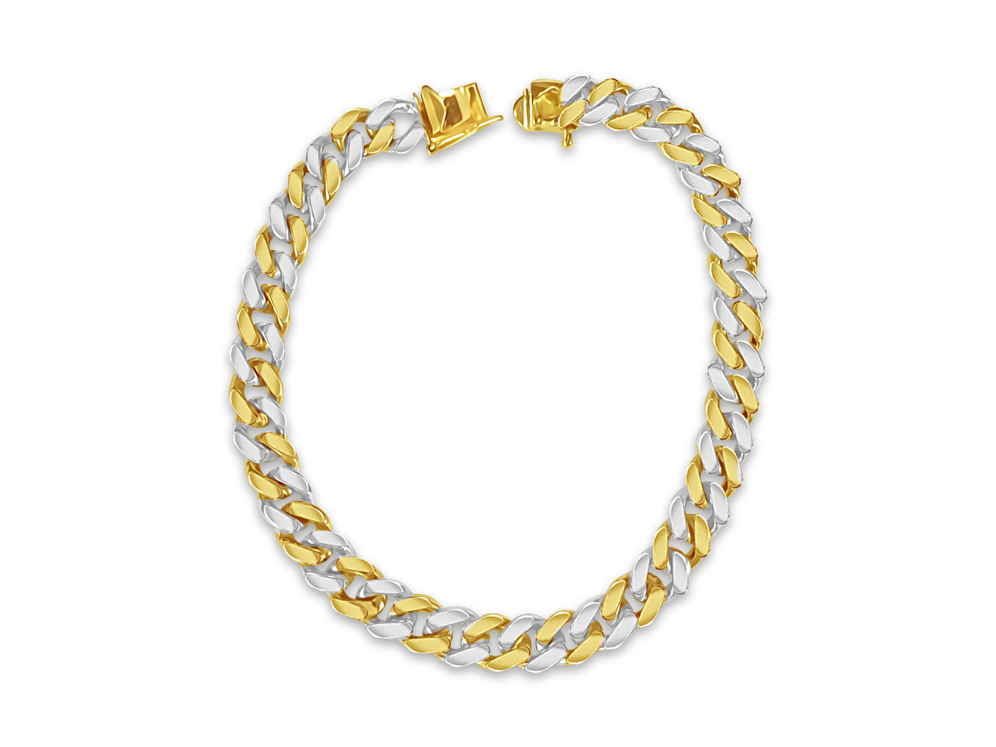 Handmade Solid Gold Curb Bracelet , 7mm