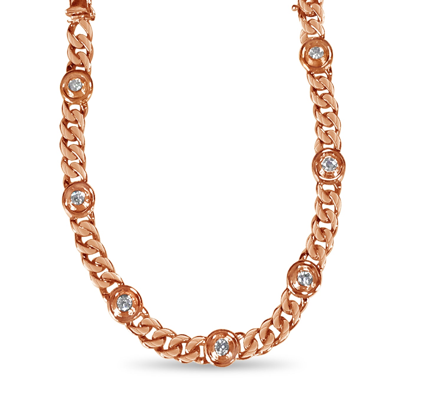 Handmade Solid Gold Curb Necklace , 8mm