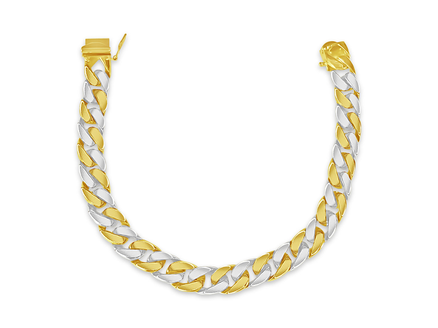 Handmade Solid Gold Curb Bracelet , 9mm