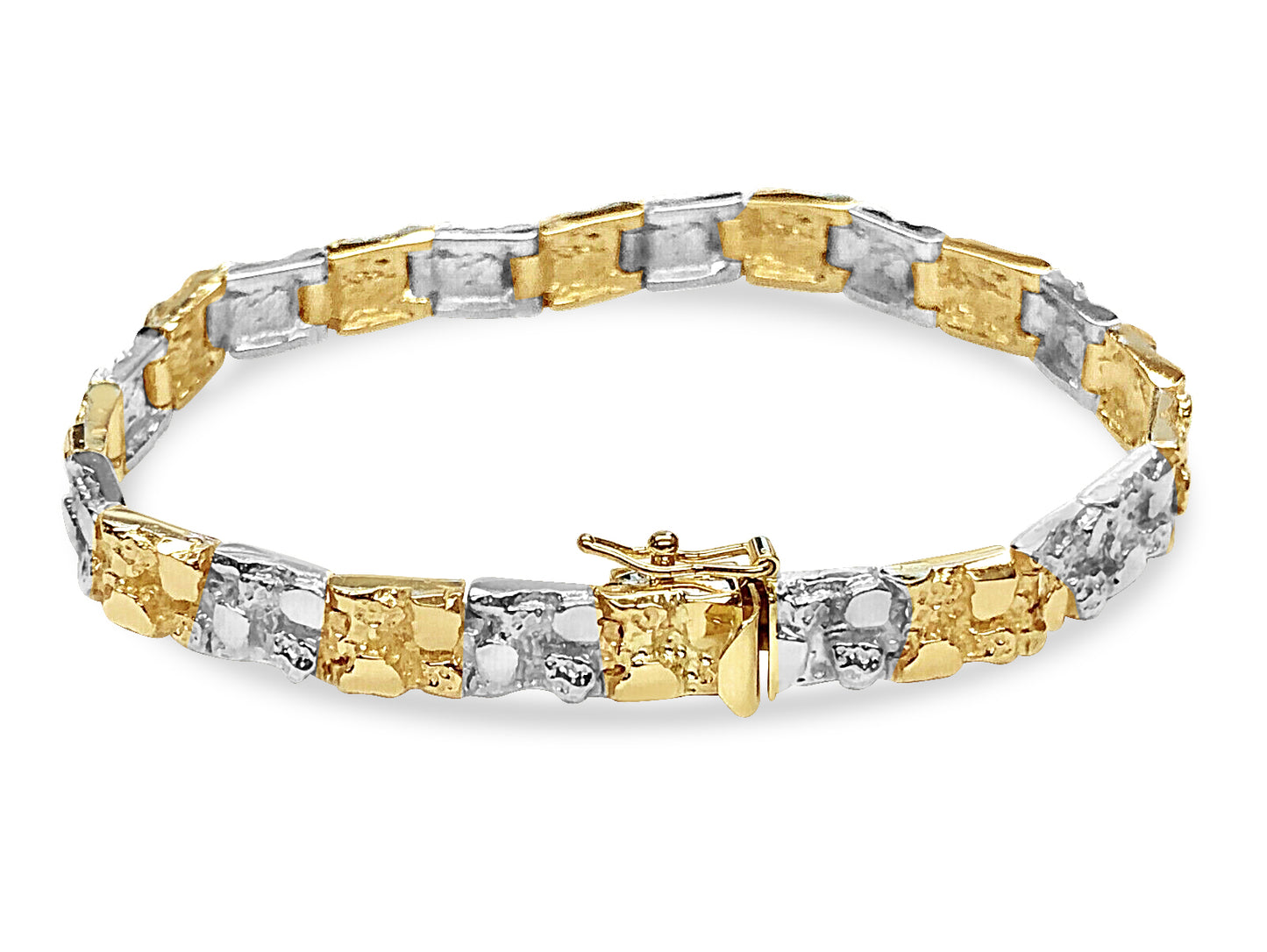 Handmade Solid Gold Nugget Bracelet , 7mm