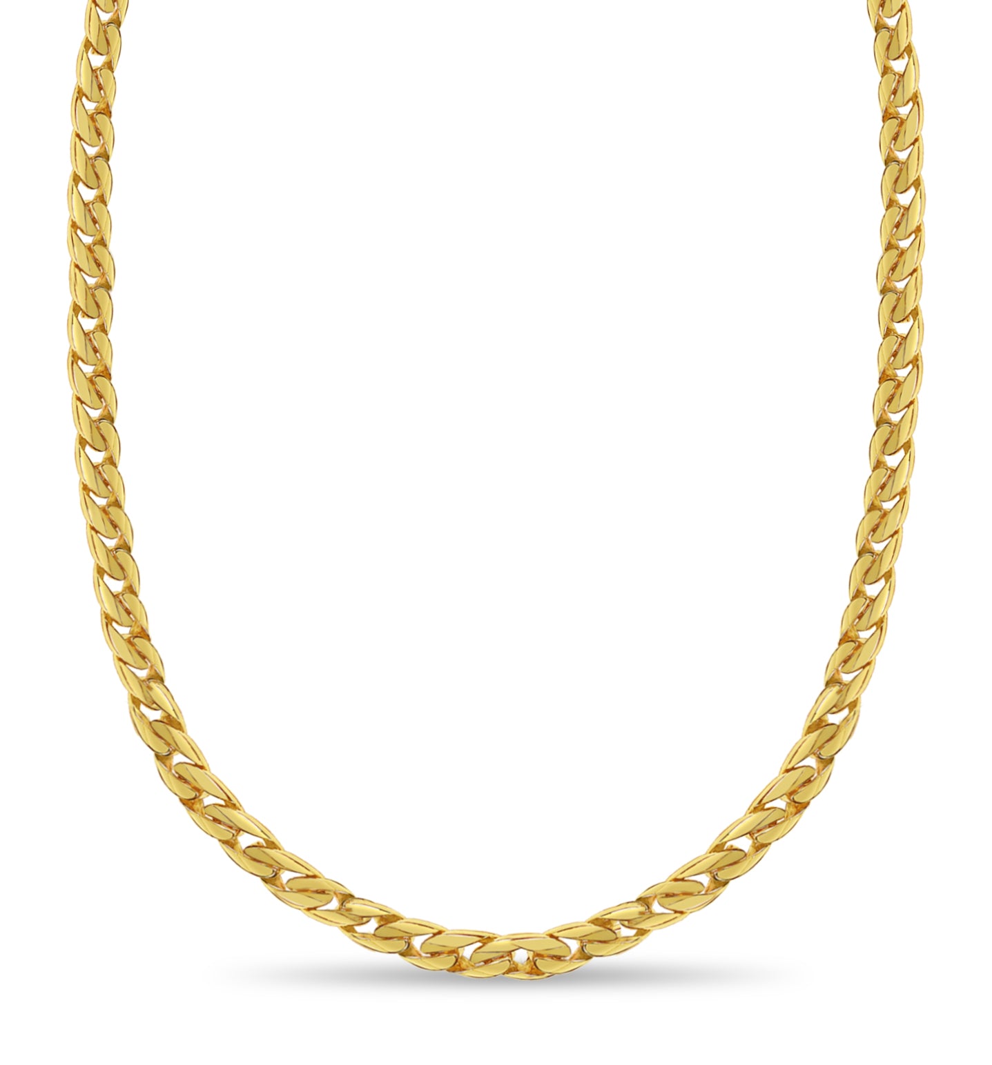 Handmade Solid Gold Curb Necklace , 13mm