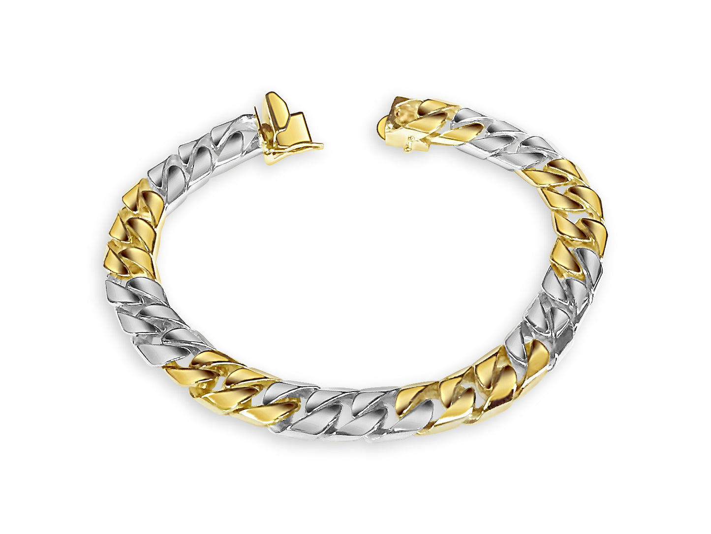 Handmade Solid Gold Curb Bracelet , 9mm