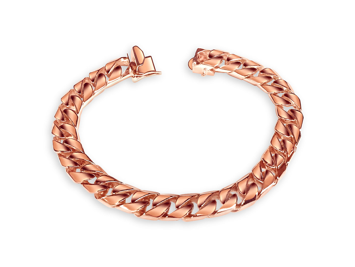 Handmade Solid Gold Curb Bracelet , 9mm