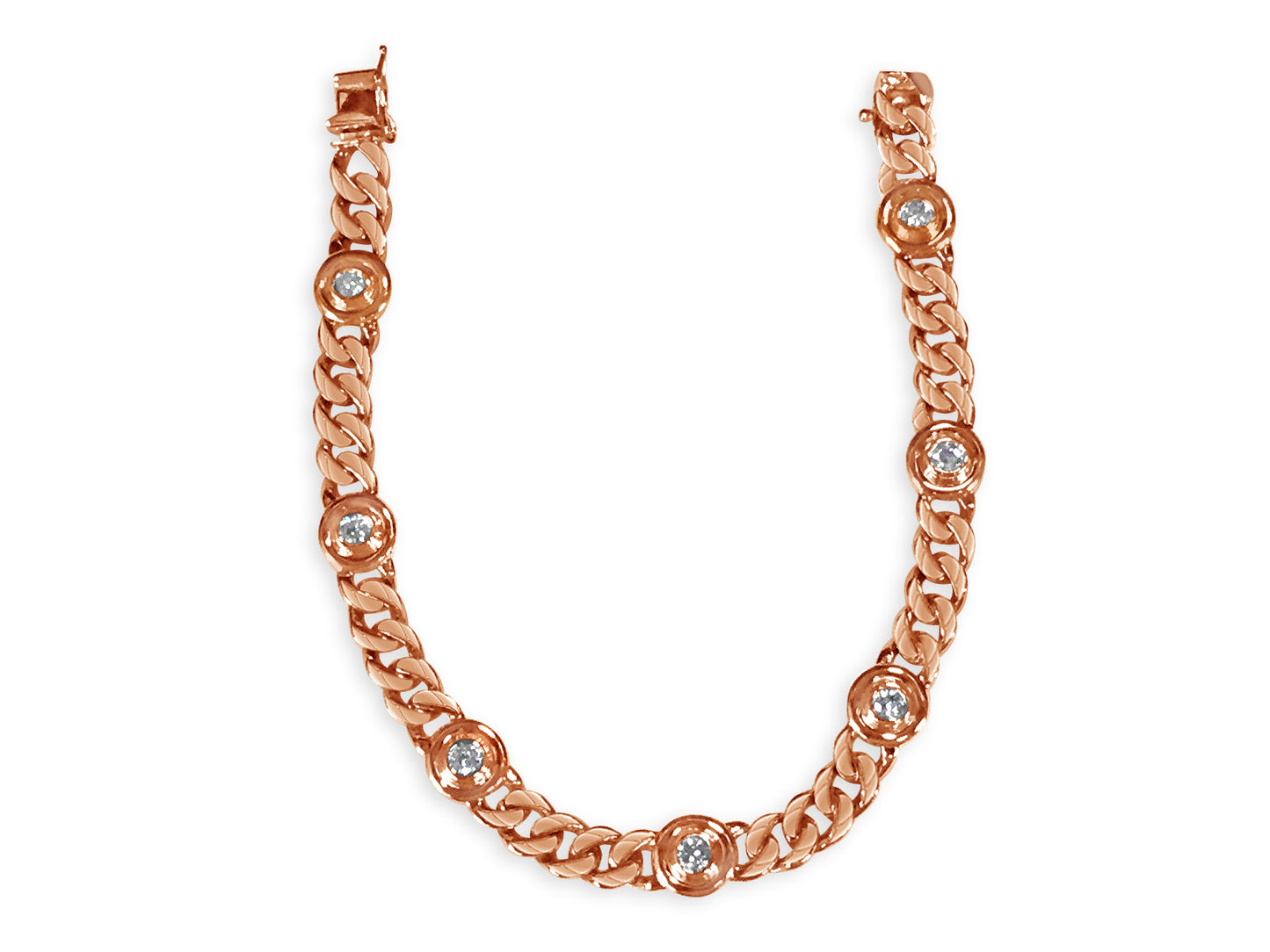 Handmade Solid Gold Curb Bracelet , 8mm