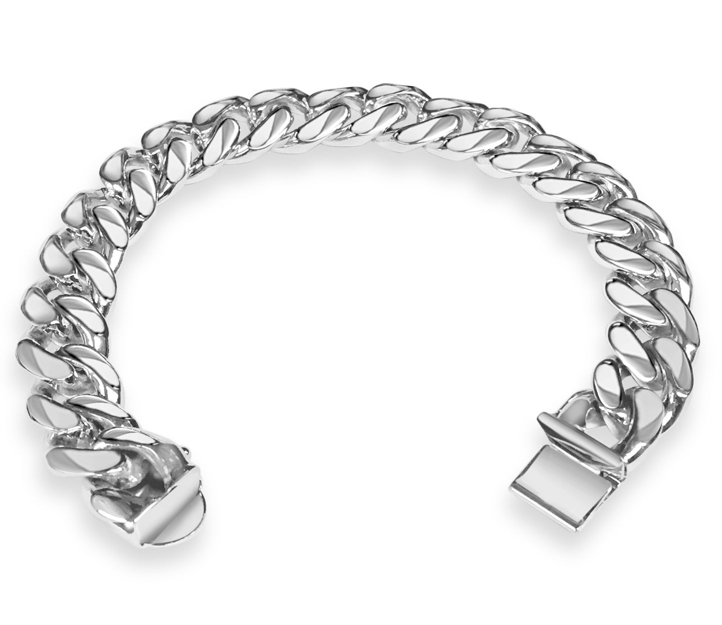 Handmade Solid Gold Curb Bracelet , 13mm