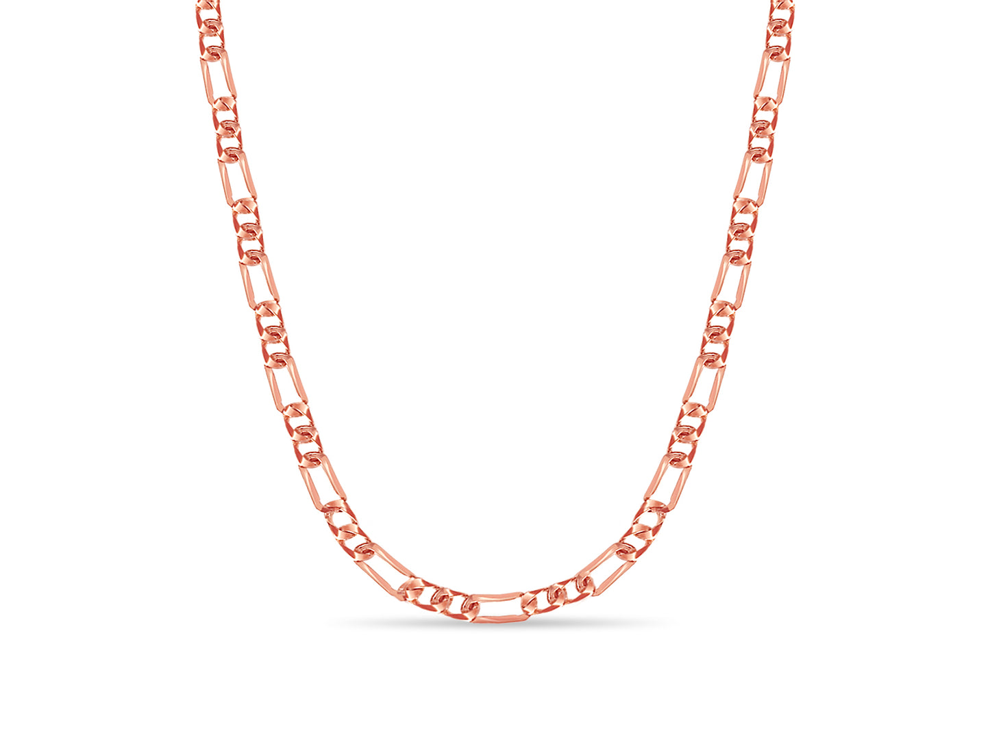 Handmade Solid Gold Figaro Necklace , 7mm