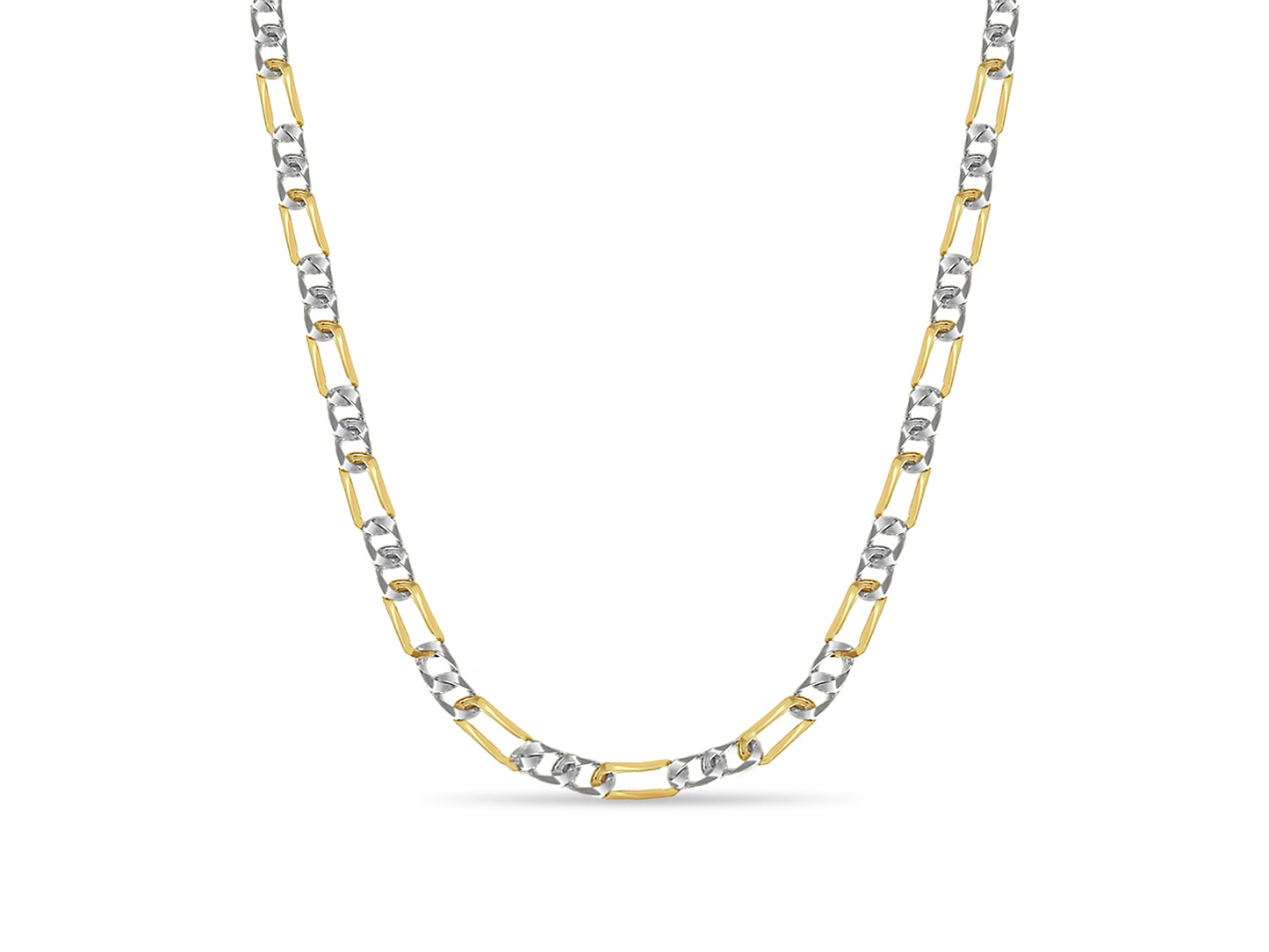 Handmade Solid Gold Figaro Necklace , 7mm