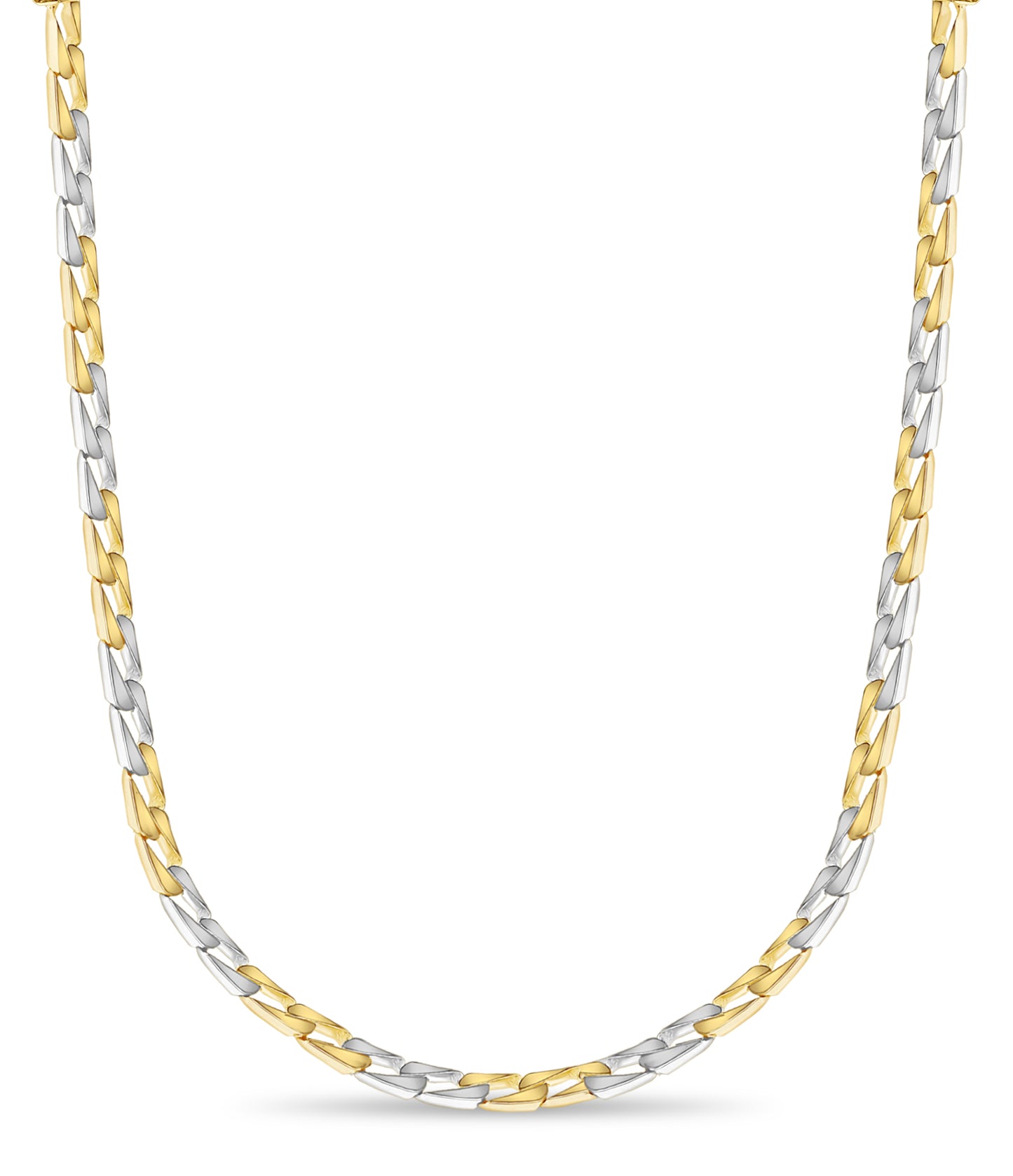Handmade Solid Gold Curb Necklace , 9mm