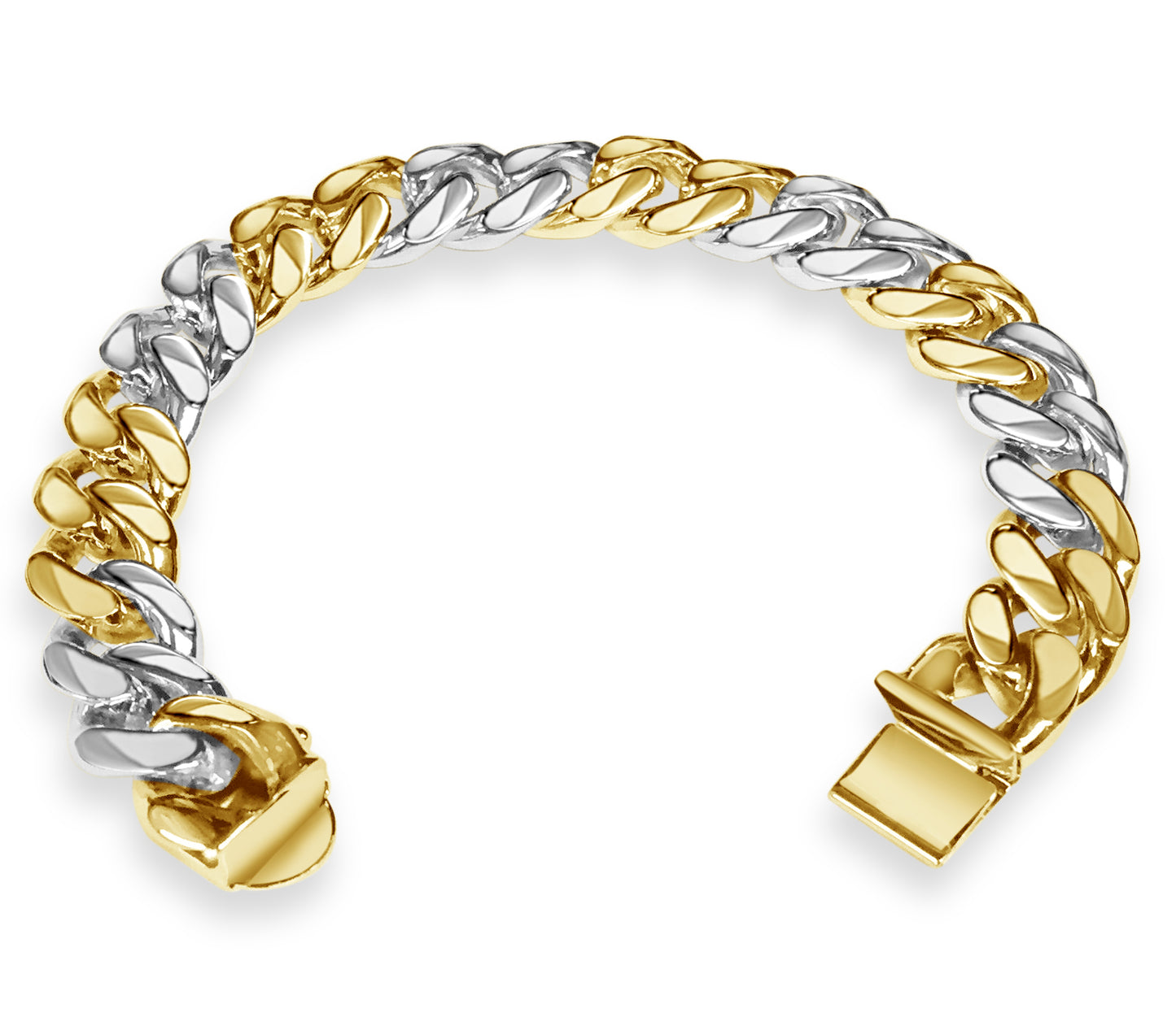 Handmade Solid Gold Curb Bracelet , 13mm