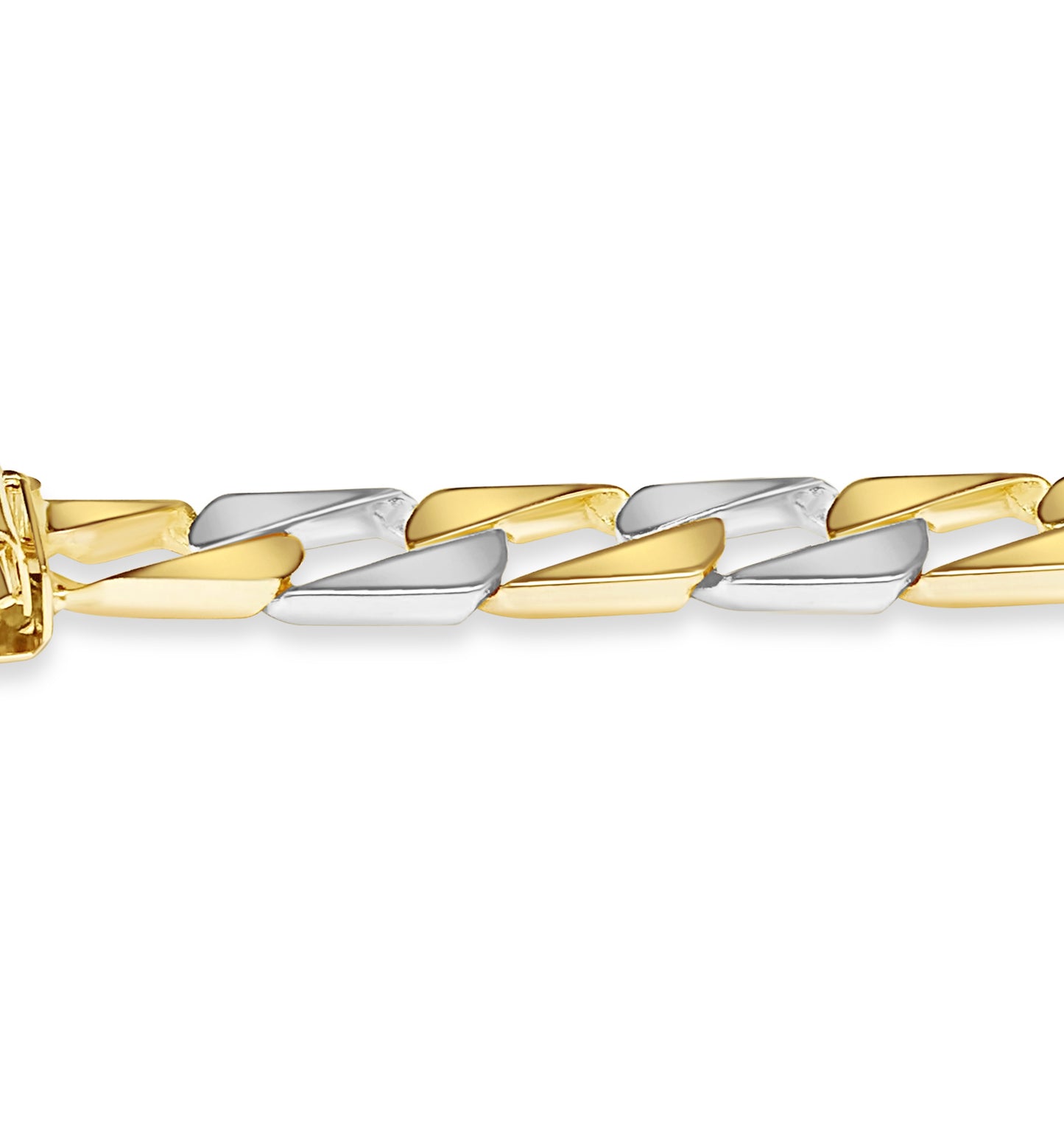 Handmade Solid Gold Curb Bracelet , 9mm