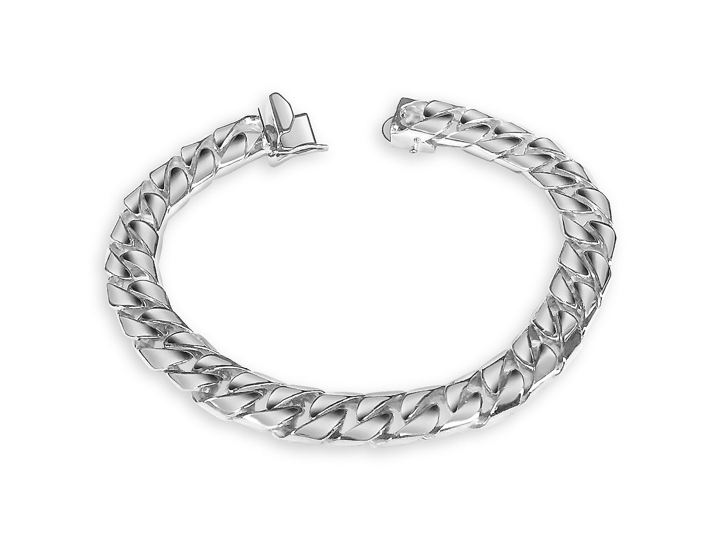 Handmade Solid Gold Curb Bracelet , 9mm