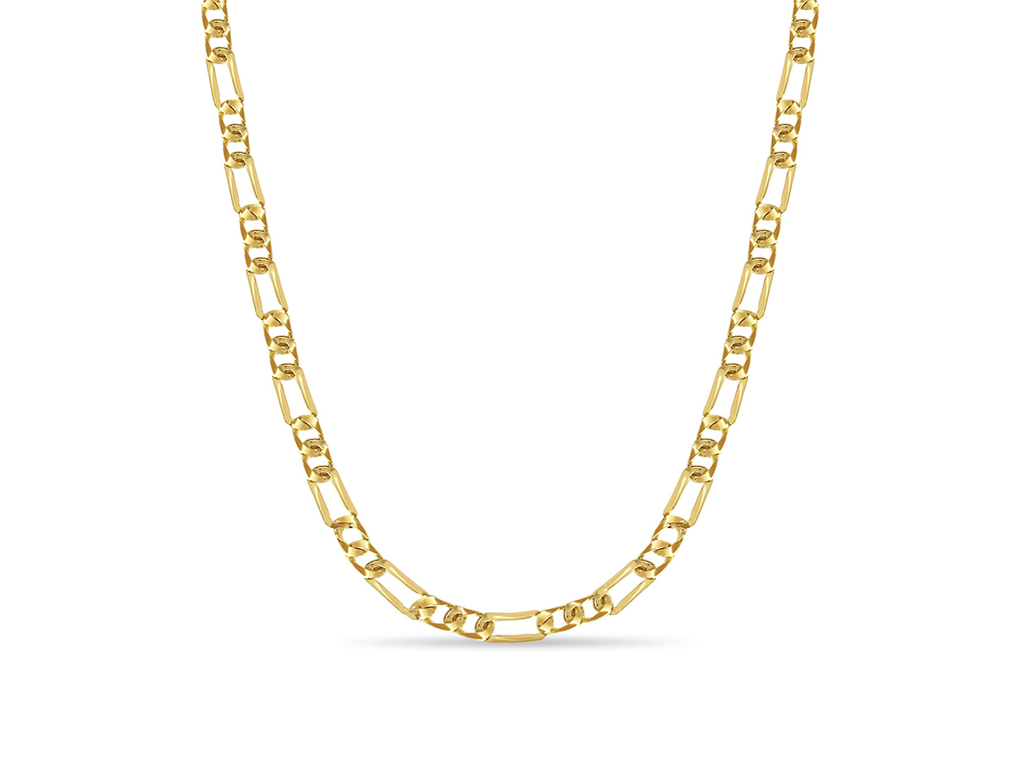 Handmade Solid Gold Figaro Necklace , 7mm