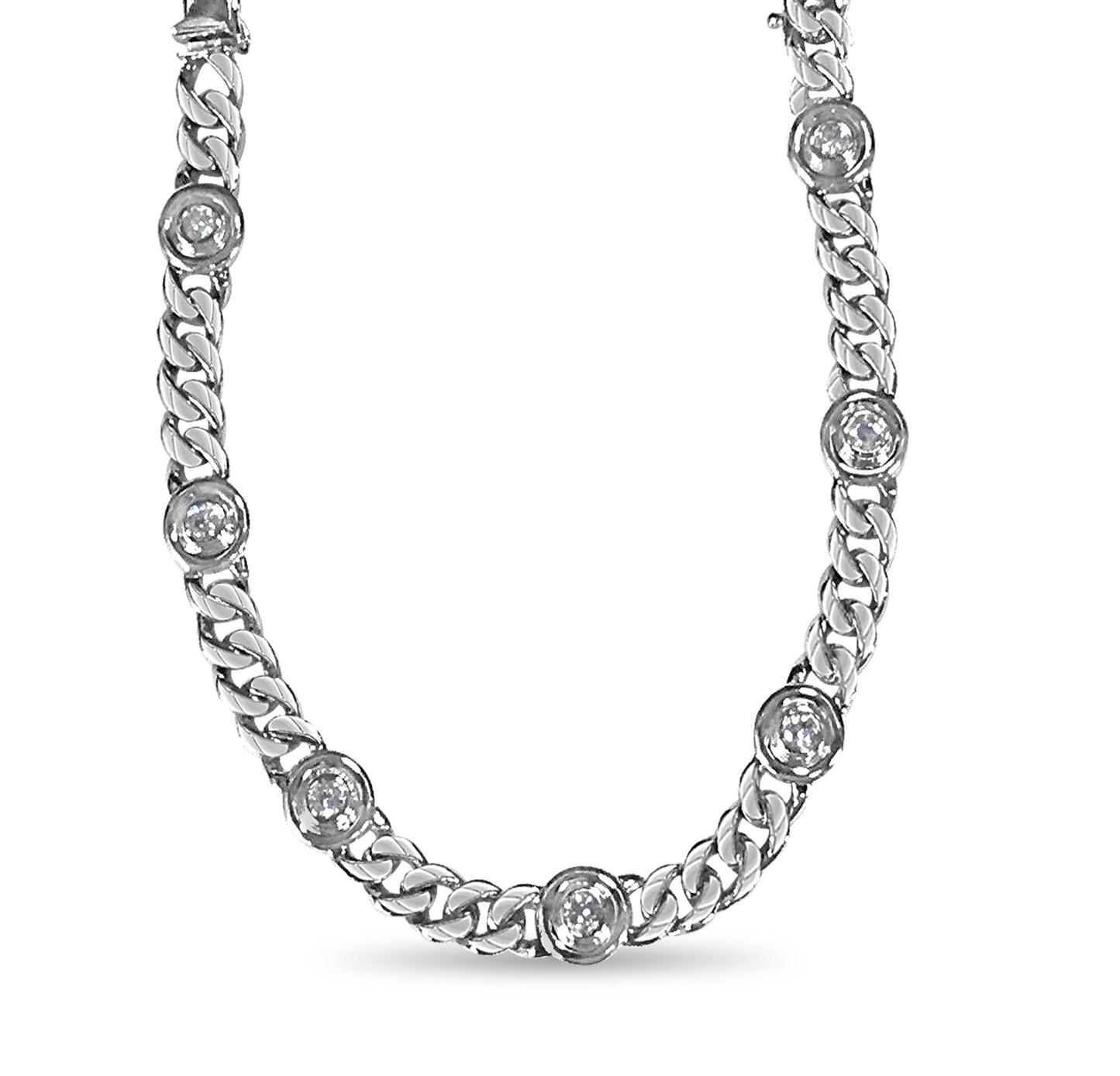 Handmade Solid Gold Curb Necklace , 8mm