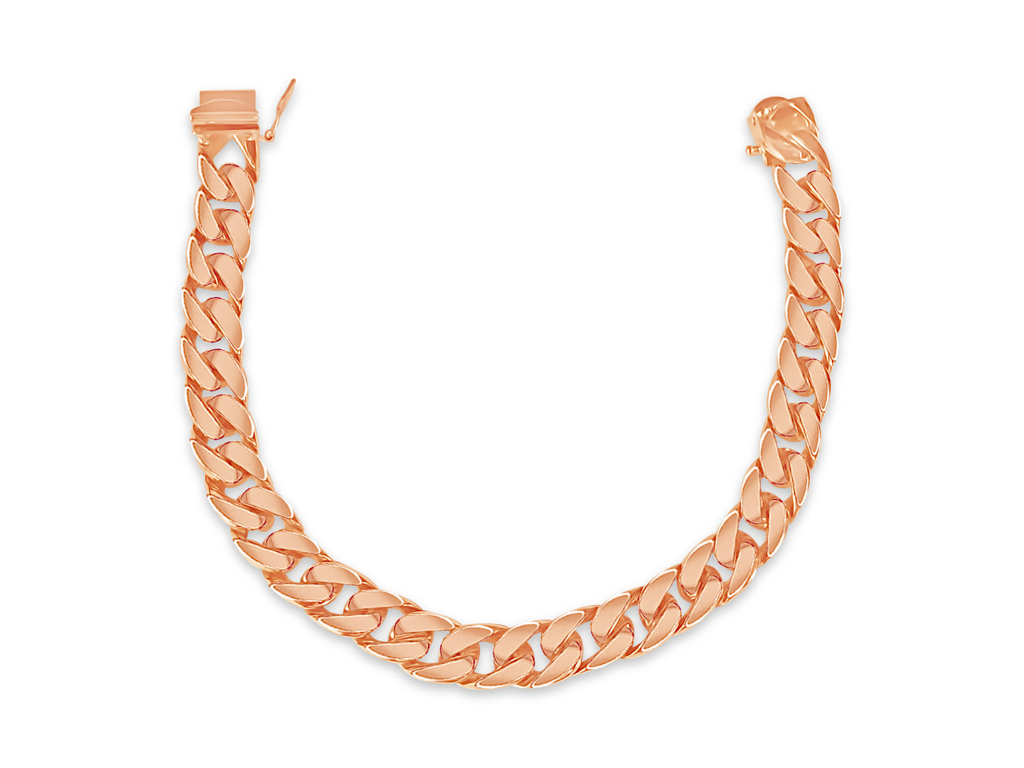 Handmade Solid Gold Curb Bracelet , 9mm