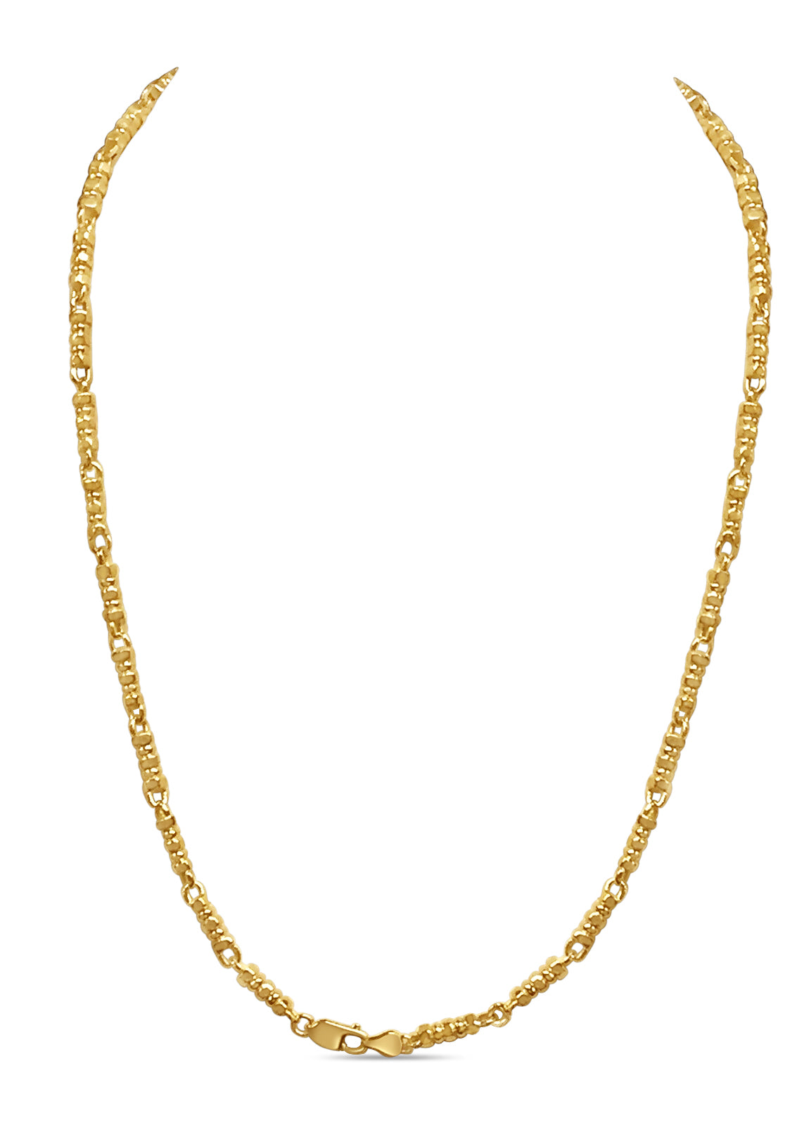 Handmade Solid Gold Bead Necklace , 5mm
